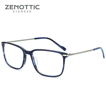 ZENOTTIC octan kwadratowa oprawa dla punktów mężczyźni retro oversize optyczne krótkowzroczne oprawki okularowe kobiety CR-39 przezroczyste okulary soczewki