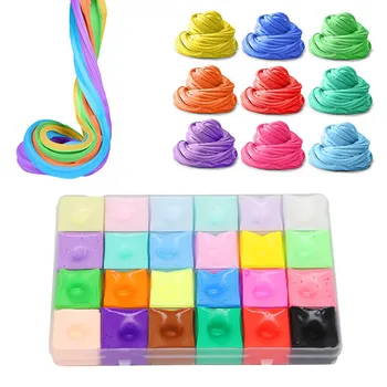 Zabawki dla dzieci 500 ml 24 kolorowe chmury wata cukrowa miękki i kleisty śluz dzieci aktywna część zabawki dla Dzieci zabawki dla dzieci, prezenty dla dzieci