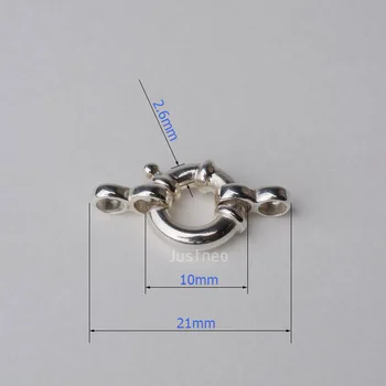 Zapięcie,10mm 1-nić stałe 925 srebro naszyjnik zapięcie, springring morska zapięcie z ruchomym pierścieniem dla naszyjniki/bransoletki