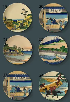 Томитаке Ozdobny Talerz Wiszący Talerz Hokusai Japońska Ceramiczne Ścienne Płyty Dekoracyjne Pływający Świat Malarstwo Ścienne Dekoracja