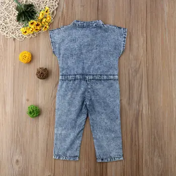 1-6T dziecko dzieci dziewczynka ogrodniczki jeansowe suwaki kombinezon długi gier garnitur garnitur ochrony przeciwsłonecznej