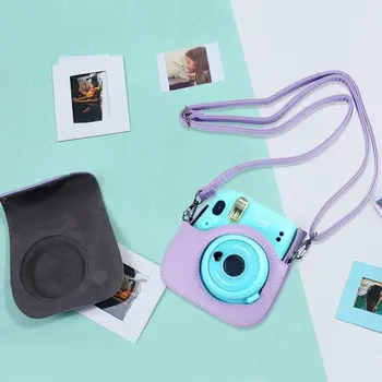 1 przenośny pokrowiec na aparat, torba skóra Fujifilm Instax Mini 11 Instant Camera Case torba pokrywa z regulowanym paskiem