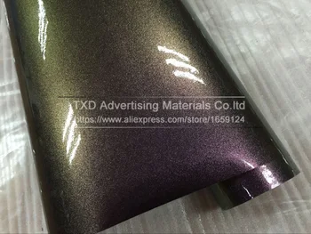 10/20/30/40/50/60X152CM/Lot Gold to purple Chameleon Diamond Black Pearl Winylowa naklejka do pakowania samochodu Chameleon Glitter film