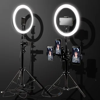 10 cm 26 cm LED Ring Light Dimmable 3200K-5500K ze statywem do studio/zdjęcia/Zdjęcia/makijaż/Live/Video Selfie Ring Lamp