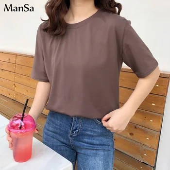 10 kolorów koreańskiej prosta koszulka do wypoczynku hararjuku letnie podstawowe t-shirty damskie stałe O-neck z długim rękawem t-shirt studenckie topy