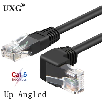 10 m 5 m 3 m Cat6 kabel Ethernet RJ45 kąt prosty UTP kabel sieciowy patch cord 90 stopni Cat6a Lan kable do laptopa router TV box