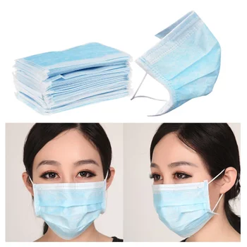 100 szt. 3-warstwowe jednorazowa maska do twarzy Safety Anti-pollution Earloops medyczna chirurgiczna maseczka do twarzy Anti-Flu maska przeciwpyłowa zdrowia