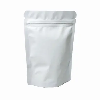 100 szt./lot matowa biała folia aluminiowa Food Doypack Zip Lock Package Bag z oknem Reclosable Mylar Zipper Pouches for Snack