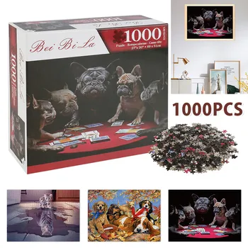 1000 sztuk układanki krajobraz zwierzęta serii puzzle, gry, zabawki dla dzieci, prezenty DIY edukacyjne interaktywne zabawki dekompresji