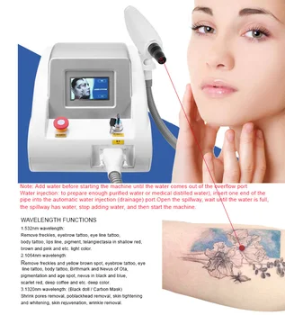 1064 532 1320nm ND YAG Laser tattoo usuwania brwi pigmentu brwi linia maszyna z czerwonym wskaźnikiem tattoo remover urządzenie laserowe