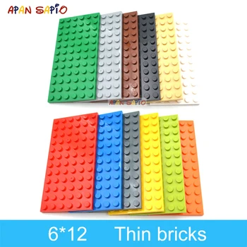 10szt DIY bloki 6x12 punktów drobne figurki cegły edukacyjny twórczy rozmiar kompatybilny z 3028 zabawkami dla dzieci