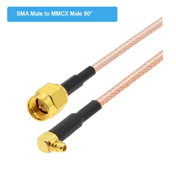 10szt MMCX do SMA przedłużacz warkocz kabel RG316 MMCX wtyk SMA wtyk RF zworka kabel koncentryczny z niskimi stratami przewód zasilający 10 cm 30 cm