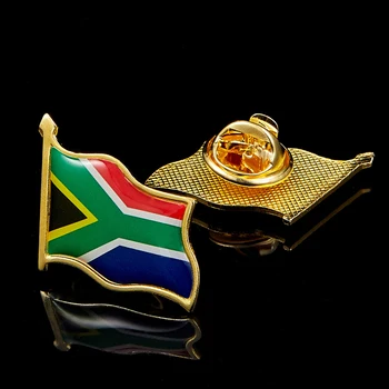 10szt indywidualne metalowe klapy szpilki niestandardowe, metalowe, republika Południowej Afryki flaga ikona szpilka broszka