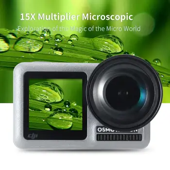 15X zoom makro-lupa dla Dji Osmo Action 15 razy obiektyw Osmo sportowa kamera obiektyw makro wzrost zbliżenie filtr akcesoria