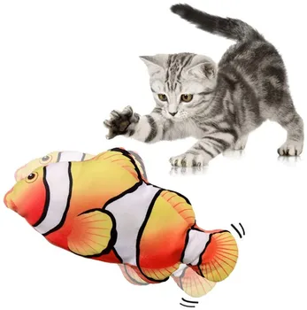 16 Rodzajów Realistycznych Pluszowych Elektrycznych Poruszających Ryb Zabawka Dla Interaktywnej Koty Żuć Ukąszenie Zabawki Dla Kotek Kotek Ryby Flop Kot Виляющие Zabawki
