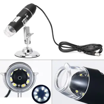 1600X Cyfrowy mikroskop USB kamera endoskopu 8LED lupa z metalową podstawą