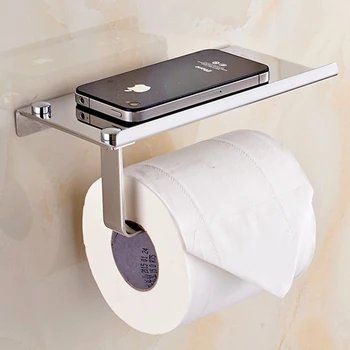 1szt stal nierdzewna łazienka papier Uchwyt telefonu półka telefony komórkowe wieszak na ręczniki, uchwyt na papier toaletowy na akcesoria łazienkowe