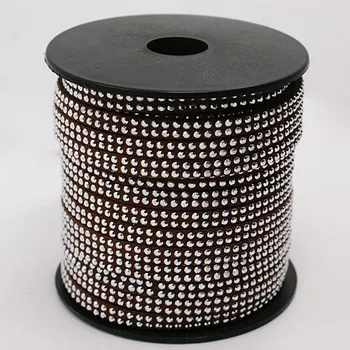2 rzędy Srebrny aluminium kolec Południowa sztuczny zamsz przewód 5x2mm biżuteria wnioski około 20 m/rolka