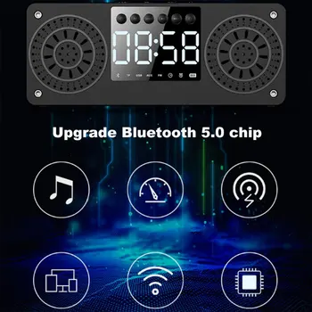 2000mAh 6W Bluetooth 5.0 głośnik bezprzewodowy alarm TF dysk U FM radio przenośne LCD głośnik USB ładowanie do KOMPUTERA telefonu i tabletu