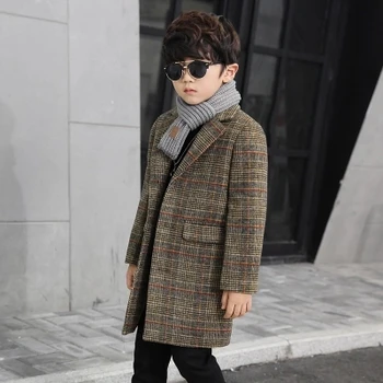 2018 Moda kraty wysokiej jakości dzieci płaszcz z kapturem dla chłopców gorąca jesień zima moda przyciski odzież Dziecięca