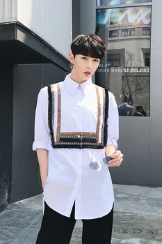 2018 letni styl narodowy drukowanych frędzle biżuteria męska koszula z rodziny rękawami trend koszula męska z krótkim rękawem M-XL