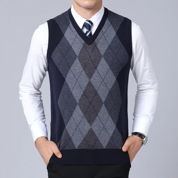 2019 Nowy Marka Odzieżowa Swetry Męskie Swetry V Neck Slim Fit Bluzy Z Dzianiny Bez Rękawów Jesień Casual Odzież Męska J709