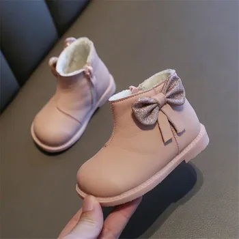 2019 dziewczyny baby rakiety śnieżne dla dzieci krótkie buty rurki ładny łuk bawełna buty plus aksamit dzieci jesienne nowe buty dla dzieci