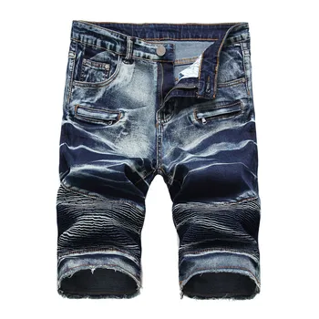 2019 letnia męska odzież uliczna rowerzysta jeansowe krótkie Bermudy moda rocznika mężczyźni poszarpane dziury hip hop proste dżinsy szorty plus size