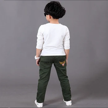 2019 nowa moda list dzieci chłopcy spodnie Spodnie dorywczo bawełniane elastyczna talia ołówek spodnie dla chłopców, odzież dla dzieci 4-16 T Ds175