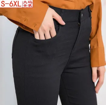 2019 nowe damskie legginsy z wysokim stanem elastyczne spodnie ołówek z kieszeni damskie legginsy plus rozmiar wiosna jesień legginsy 5XL 6XL