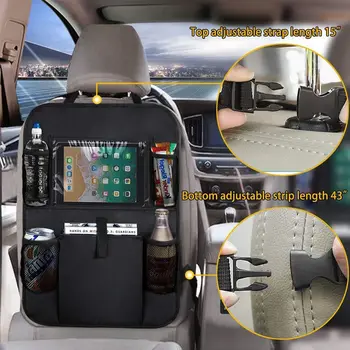 2020 Car Backseat Organizer Multi-Pocket Tablet Cup Holder Stowing Tidying Hanging Storage Bag Anti-Kick Mats