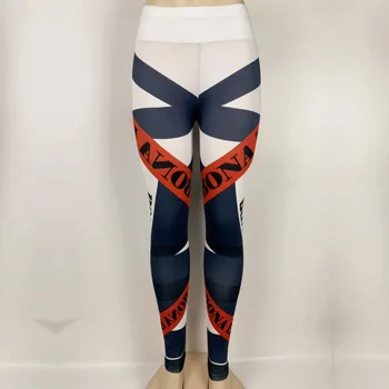 2020 Eaby digital printing geometric stripe letters talia podnosi pośladki z wysokim stanem joga sportowe casual legginsy Motion pants