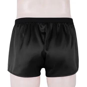 2020 Mens Wetlook Sexy Shiny Satin Boxer Men Underwear Sissy Szorty Majtki Lekkie Dla Mężczyzn Majtki Cuecas Sexy Boxer Shorts