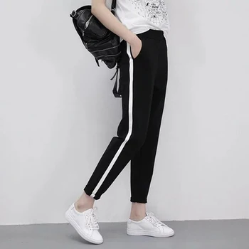 2020 Nowa Moda Spodnie Damskie Paski Na Świeżym Powietrzu Casual Elastyczna Talia Bieganie Damskie Sportowe Spodnie