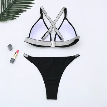 2020 Nowy Seksowny Czarny Biały Bikini Kobiety Biustonosz Usztywniany Strój Kąpielowy Krzyż Temu Brazylijskie Bikini Stroje Kąpielowe Stroje Kąpielowe Stroje Kąpielowe Stroje Kąpielowe