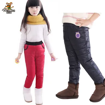 2020 dziecięce zimowe spodnie dla dziewczyn Modne puchowe spodnie grube wiatroszczelne spodnie dla chłopców dla dzieci ciepłe plus aksamitne spodnie ocieplenie