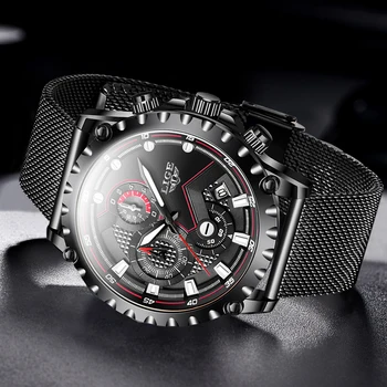 2020 nowe męskie zegarki LIGE Top Luxury Brand zegarki sportowe dla mężczyzn chronograph zegarek kwarcowy data męskie zegarki Relogio Masculino