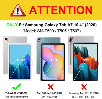 2020 nowy pokrowiec do tabletu Samsung Galaxy Tab A7 SM-T500 SM-T505 SM-T507 T500 T507 T505 PU skórzane etui trzy razy stoisko smart cover