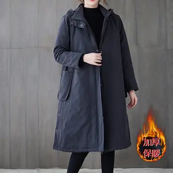 2020 pikowana płaszcz zimowy bardzo duże rozmiary odzież Damska długa, bawełniana pikowana kurtka casual gruba parku wiatrówka y1018