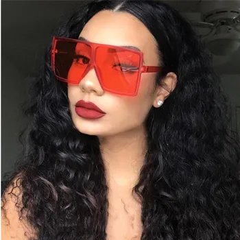 2020 plastikowe oversize damskie okulary kwadratowe markowe markowe okulary z dużą ramą dla kobiet UV400 okulary oculos masculino