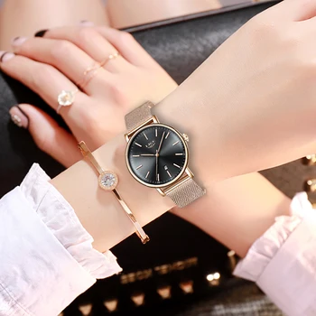 2020 współczesna moda różowe złoto zegarek kwarcowy kobiety siatki pasek ze stali nierdzewnej wysokiej jakości dorywczo zegarek prezent dla kobiet