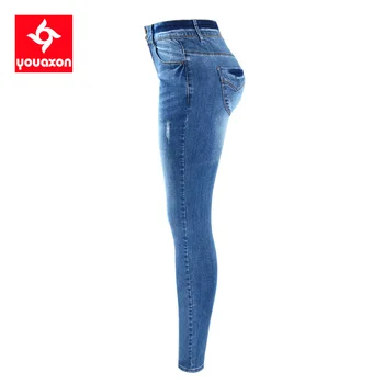 2052 Youaxon Women ' s Basic Chic Style Fading Stretch Skinny Ture Denim Jeans Woman Pantalon Femme Darmowa wysyłka