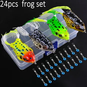 24шт 6 gr 8 gr 13г realistyczny miękki mały skok żaba atrakcyjna przynęta silikonowa przynęta dla gówna Połowów przynęty zestaw biegów wobler tackle box