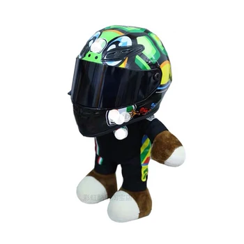 28 cm kask wyścigowy niedźwiedź lalka miękkie zabawki zwierząt nosić mały kask lalka motocykl lalka nadaje się do Benelli wyścigu