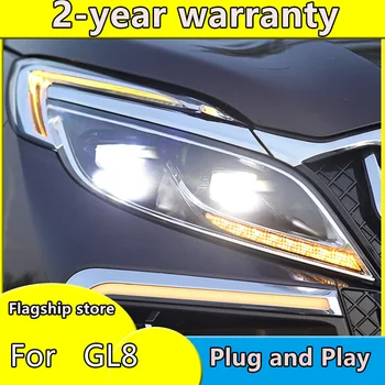 2szt reflektory led dla Buick GL8 2017-2019 led reflektory Angel eyes Full LED, światła przeciwmgielne LED, światła do jazdy dziennej