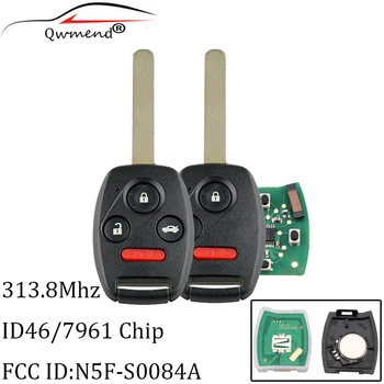 3+1 przyciski N5F-S0084A samochodowy zdalny klucz do Honda Civic Ex 2006-2011 Smart Car Key Fob 313,8 Mhz PCF7961 chip do Honda Key