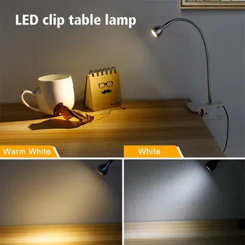 3 W led lampa z klipsem DC 5 v USB Elastyczne led podstawka klip światło do czytania klip obok łóżka biurko lampa książka Światło