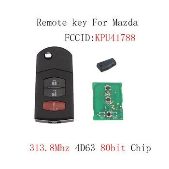 313,8 Mhz zdalny бесключевой wejście klapki klucz do samochodu Mazda 6 2005 2006 2007 2008 transponder chip 4D63 80Bit KPU41788 oryginalny klucz