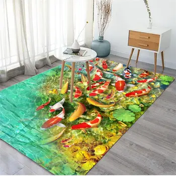 35 styl 3D basen dla Ryb dywan pokój prosty malowniczy drukowany dywan salon prać dywan stół kanapa świąteczne dekoracje