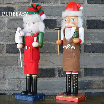 38 cm duże Щелкунчики oryginalne drewniane ozdoby w domu świąteczne lalek ludzie Europa